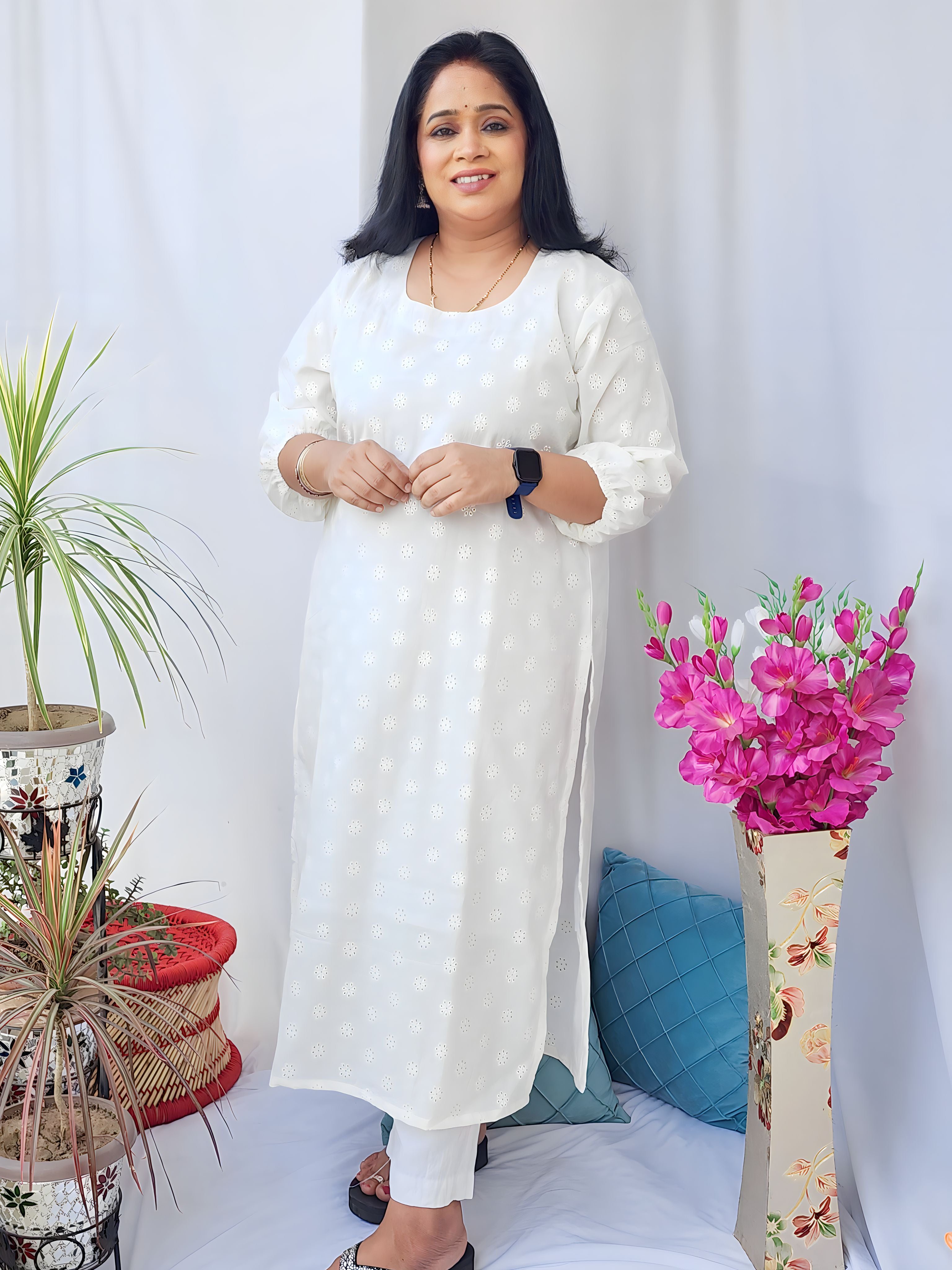 Diya MIDI Dress - Enlighten your wardrobe with this classic style. Shop our  new collection of white Apparel exclusively on www.hakoba.in #shop  #tunic... | By HakobaFacebook